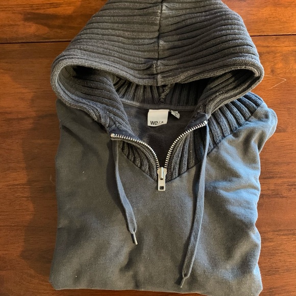 WESC Vintage Women’s 1/4 Zip Hoodie, Charcoal, size L - Picture 2 of 9